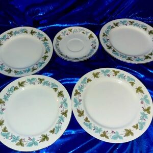 5 Vintage fine china plates